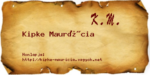 Kipke Maurícia névjegykártya